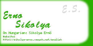 erno sikolya business card