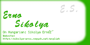 erno sikolya business card